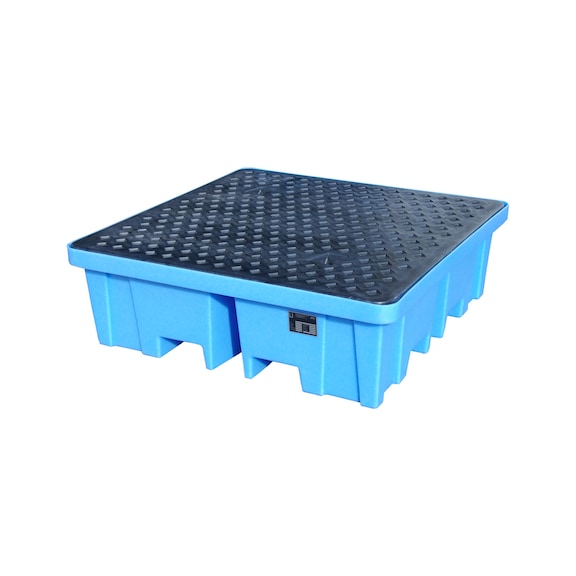 BAUER S&Uuml;DLOHN Toplama kabı, PE, 200 l variller i&ccedil;in, 1220x1220x390 mm, toplama hacmi 250 l - 200 litre variller i&ccedil;in toplama kabı