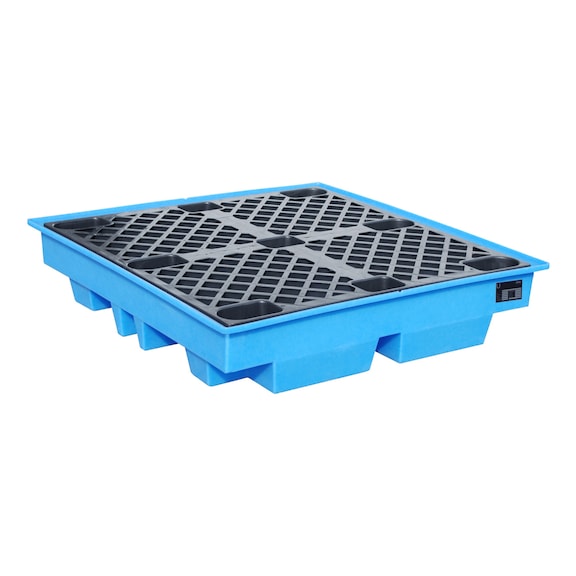 BAUER S&Uuml;DLOHN PE 材质收集盘，用于 200 L 的桶，长x宽x高 1,280x1,280x275 mm，230 升 - 用于 200 升圆桶的收集盘