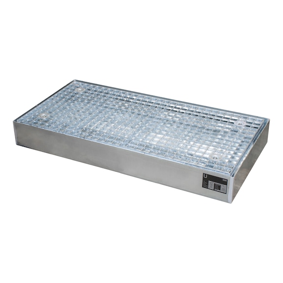 BAUER S&Uuml;DLOHN Padl&oacute;v&eacute;dő t&aacute;lca, HxSz&eacute;xM 1000x500x123 mm, gyűjtőt&eacute;rf. 40 l, horganyzott - Padl&oacute;v&eacute;dő t&aacute;lca