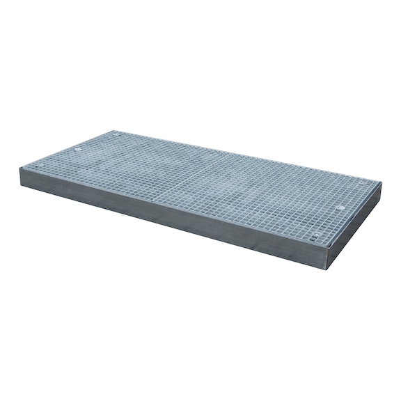 BAUER S&Uuml;DLOHN Zemin koruma tablası UxGxY 2000 x 1000 x 123 mm, toplama hacmi 178 l, galvanizli - Zemin koruma tablası