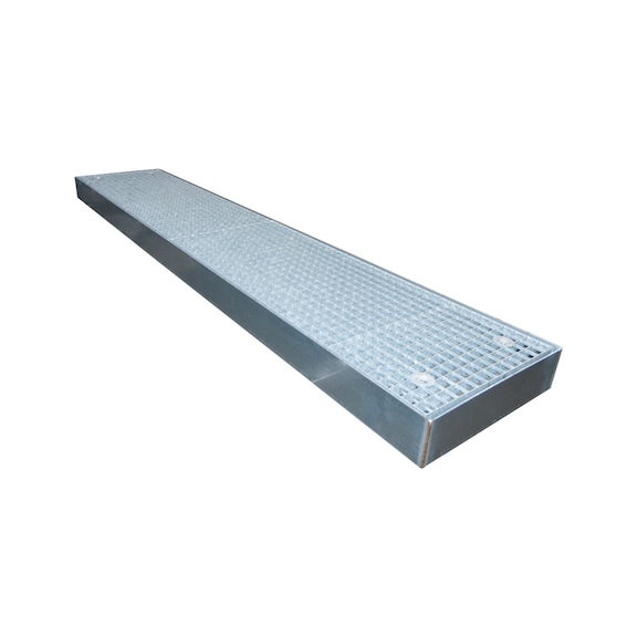 BAUER S&Uuml;DLOHN Тава за предпазване на пода ДxШxВ 2500x500x123 mm, вместимост 111 l, галв. - Тава за предпазване на пода