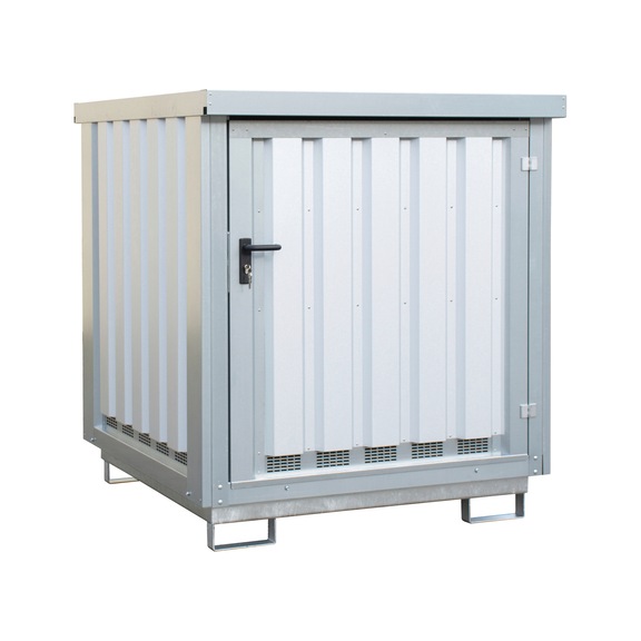BAUER S&Uuml;DLOHN 危险材料仓，用于存放 4 个 200 L 的桶，长x宽x高 1,525x1,550x1,699 mm，230 L，镀锌 - 危险材料仓库