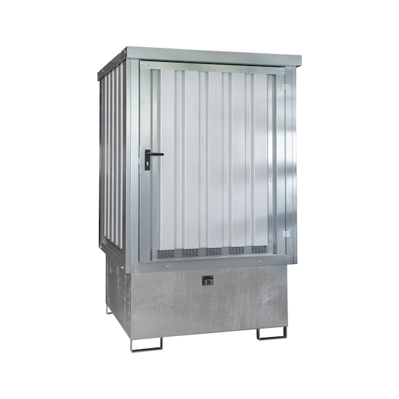 BAUER S&Uuml;DLOHN D&eacute;p&ocirc;t mat. dang. pr 1 f&ucirc;t 1 000 l IBC 1 525x1 550x2 400 mm, 1 000 l zing. - D&eacute;p&ocirc;t pour mati&egrave;res dangereuses