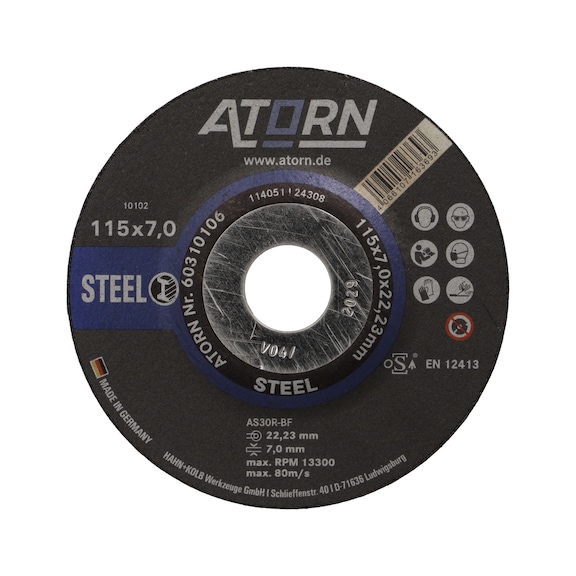 ATORN Roughing disc for steel/cast iron - Type A30P8BF153, 115x7x22.23 mm - Roughing discs