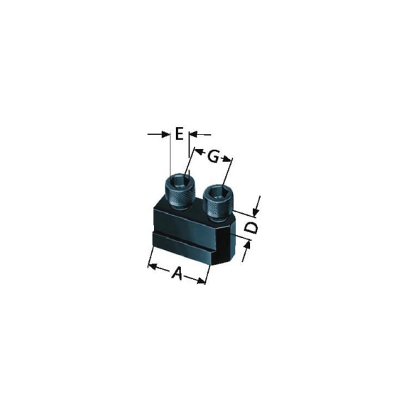 R&Ouml;HM Slotted nut with screw, slot width 21 mm, length 25 mm - Clamping element, quick change (parts)
