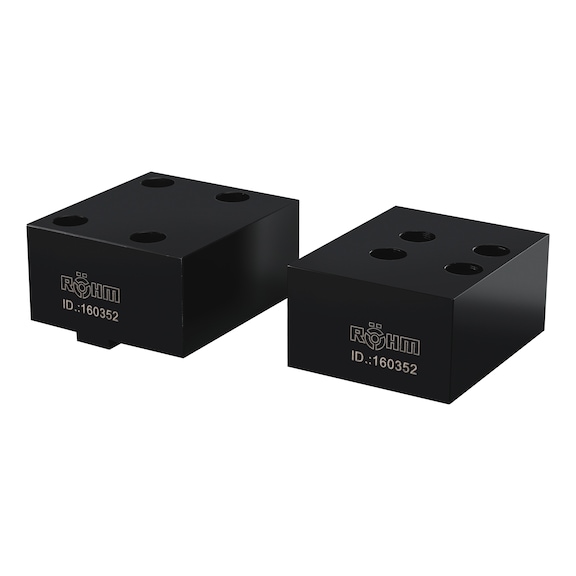 R&Ouml;HM One-piece steel jaws, jaw width 125, for making your own moulding jaws - Clamping element, quick change (parts)