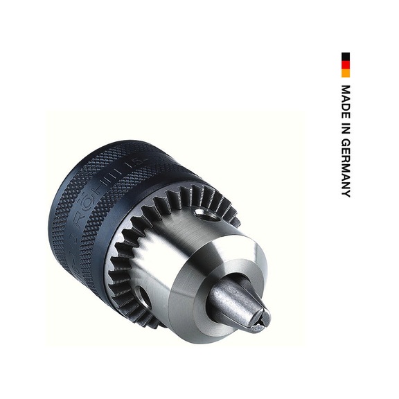 R&Ouml;HM Prima L toothed collar drill chuck, size 10L, shank 1/2 inch-20, clamping range 1–10 - Key-type drill chuck