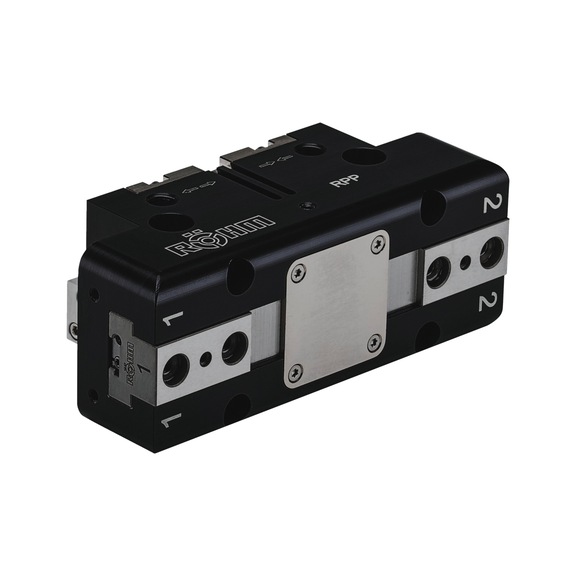 R&Ouml;HM RPP-125-1/GA parallel gripper, long jaw stroke, gripping force safety device, external clamping - Parallel air gripper