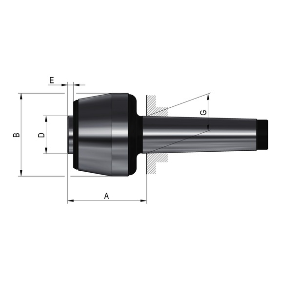 R&Ouml;HM Rotating centring points – for interchangeable inserts, MK 6, size 114 - Live Centering tip (drill bat)