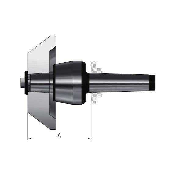 R&Ouml;HM Rotating centring cone, MK 4 shank, size 108, interchangeable, 75 degrees - Live center taper (drill bat)