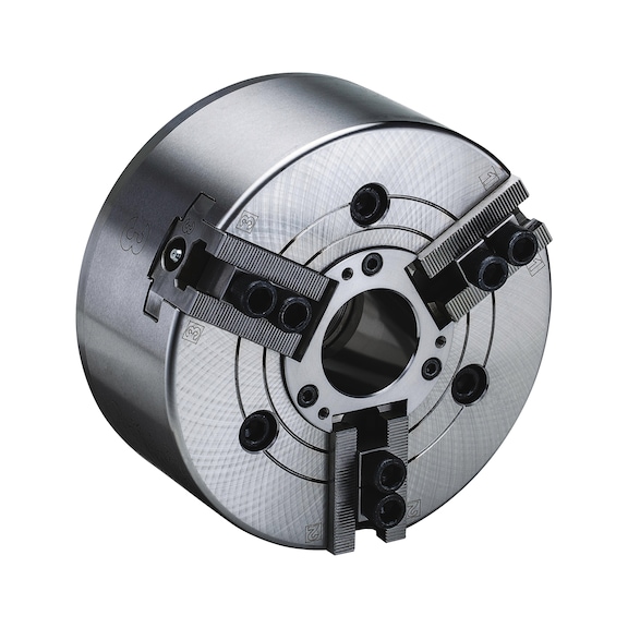 R&Ouml;HM KFD-HE 210 power chuck, 3-jaw, 90-degree pointed teeth, cylindrical - Lathe tip, arbor, chuck (machine tool)
