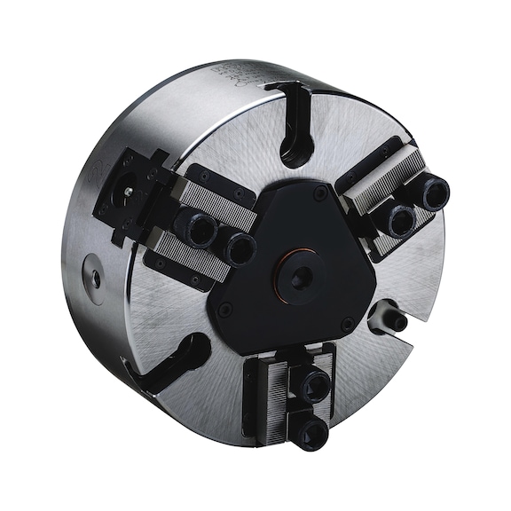 R&Ouml;HM KFD-EC 200 power chuck, 3-jaw, guided piston, cylindrical mounting - Lathe tip, arbor, chuck (machine tool)