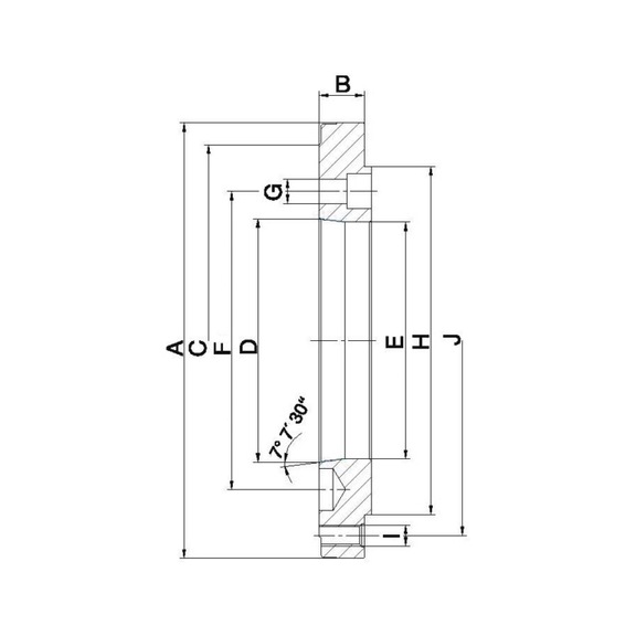 R&Ouml;HM Short taper flange, outer diameter 400, short taper 11, ISO 702-1 - Centering flange (standardized tool parts, tool and die, other)