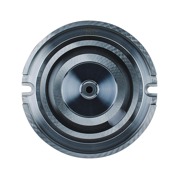 R&Ouml;HM Standard turning plate, size 4, with fixing screws and slotted nuts - Rotary disc for bench-vice