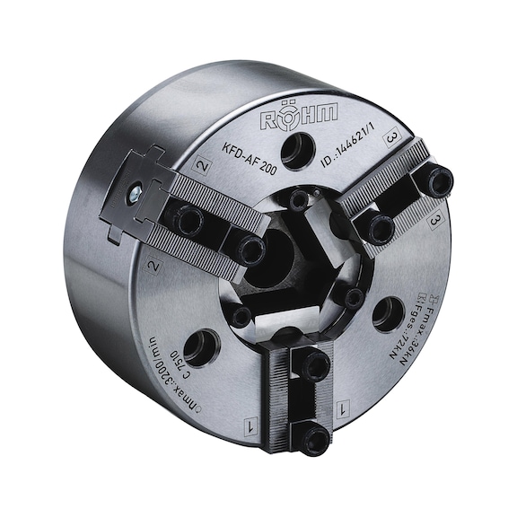 R&Ouml;HM Power-operated compensating chuck KFD-AF, size 315, 3-jaw, pointed teeth, 90 - Lathe tip, arbor, chuck (machine tool)