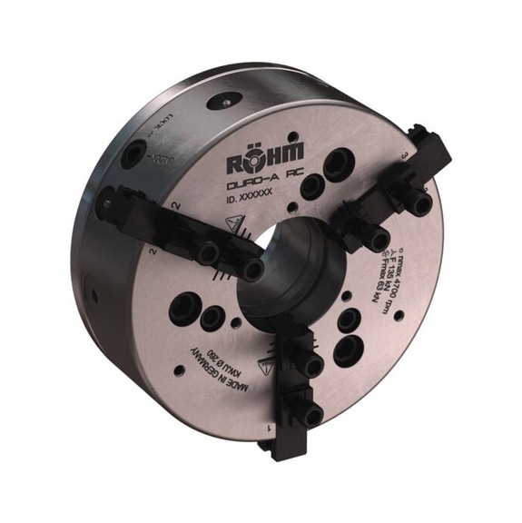 R&Ouml;HM DURO-A RC 215 power chuck, DIN ISO 702-1 KK6, straight-toothed, single release - Lathe tip, arbor, chuck (machine tool)