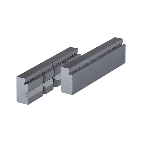 R&Ouml;HM Prismatic and standard jaw SBO, size 2, jaw width 100, soft and burnished, for DPV - rism jaw for vice