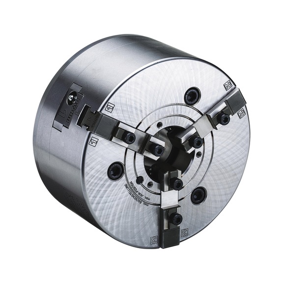 R&Ouml;HM DURO-NC 500 3-jaw power chuck, DIN 6353, central jaw release, helical teeth - Lathe tip, arbor, chuck (machine tool)