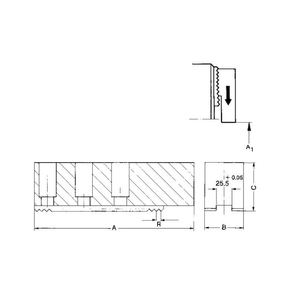 R&Ouml;HM Extended attachment jaws, size 500/600, 3-jaw set, 90-degree pointed teeth - Cutting machine tool (accessories, additional equipment, other)