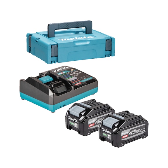 MAKITA Power Source Kit 40V, 2 batteries (4 Ah), MAKPAC dual fast charger DC40RA 1911B9-4 - Power Source-Kits XGT 40V max.