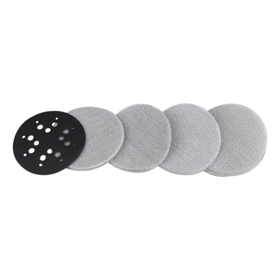 MAKITA 21-piece mesh sanding pad set, diameter 125 mm, A80 – A240, Velcro grid D-82878 - Mesh abrasive, round, 125 mm