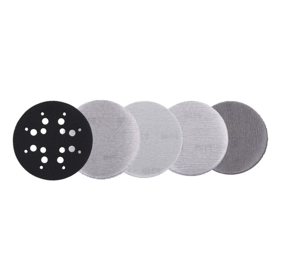 MAKITA 21-piece mesh sanding pad set, diameter 150 mm, A80 – A240, hook-and-loop grid D-82884 - Mesh abrasive, round, 150 mm