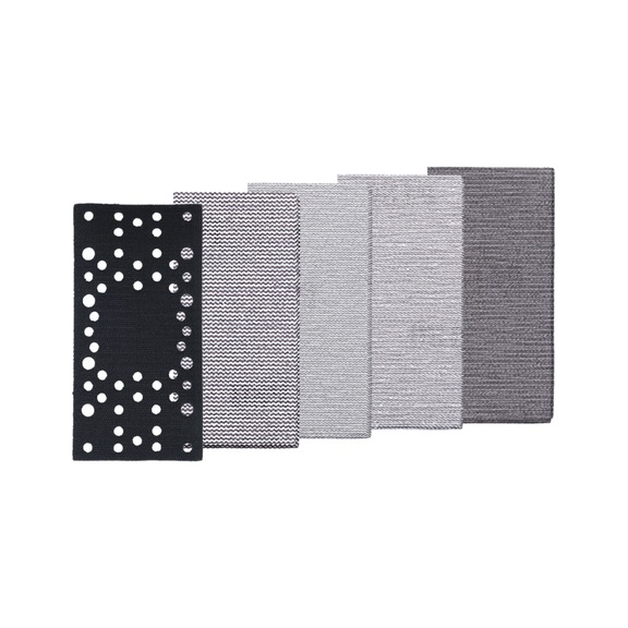 MAKITA 21-piece mesh sanding disc set, 93 x 185 mm, grit sizes A80 – A240, hook-and-loop grid D-82915 - Mesh abrasive 93 x 185 mm
