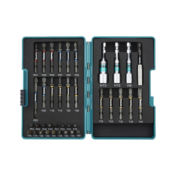 MAKITA Torsion Bit-Set Impact Premier 38-teilig PH, PZ, T Steckschl&uuml;ssel E-26179 - Bit-Satz
