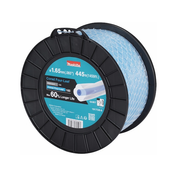 MAKITA FourLeaf cloverleaf-shaped mowing line, 1.65 mm, 445 m, noise-reduced 1917U6-9 - Trimmer line