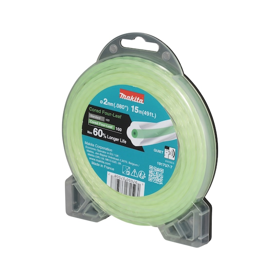 MAKITA FourLeaf cloverleaf-shaped mowing line 2.0 mm 15 m, noise-reduced 1917U7-7 - Trimmer line