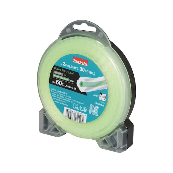 MAKITA FourLeaf cloverleaf-shaped mowing line, 2.0 mm, 30 m, noise-reduced 1917U8-5 - Trimmer line