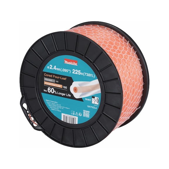 MAKITA FourLeaf cloverleaf-shaped mowing line, 2.4 mm, 225 m, noise-reduced 1917V2-4 - Trimmer line