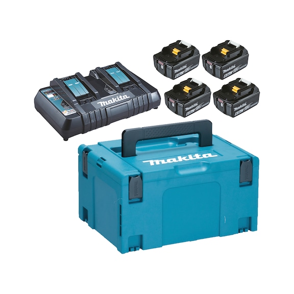 MAKITA Power Source Kit 18V, 4 batteries (6 Ah) and dual fast charger DC18RD 198091-4 - Power Source-Kits LXT 18V