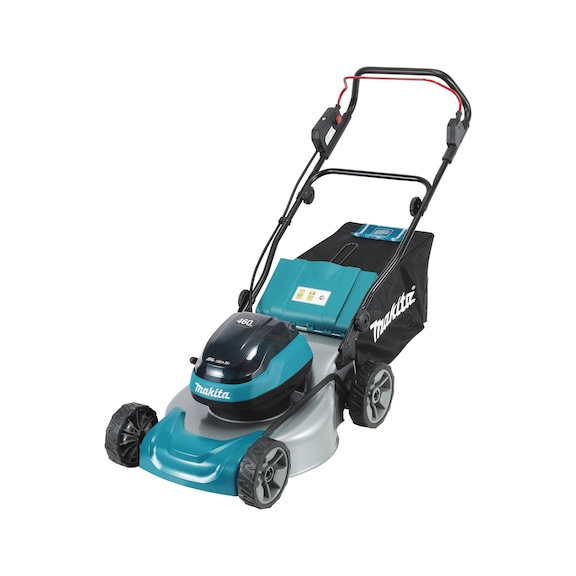 MAKITA Cordless lawnmower 2x18V 5 Ah 46 cm 60 l with 2 batteries BL1850B DLM466PT2 - Cordless Lawn mower LXT 18V