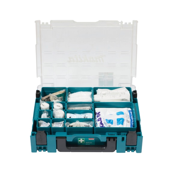 MAKITA MAKPAC Organiser first-aid kit, 84-piece, DIN 13157, incl. box inserts P-84919 - First-aid case