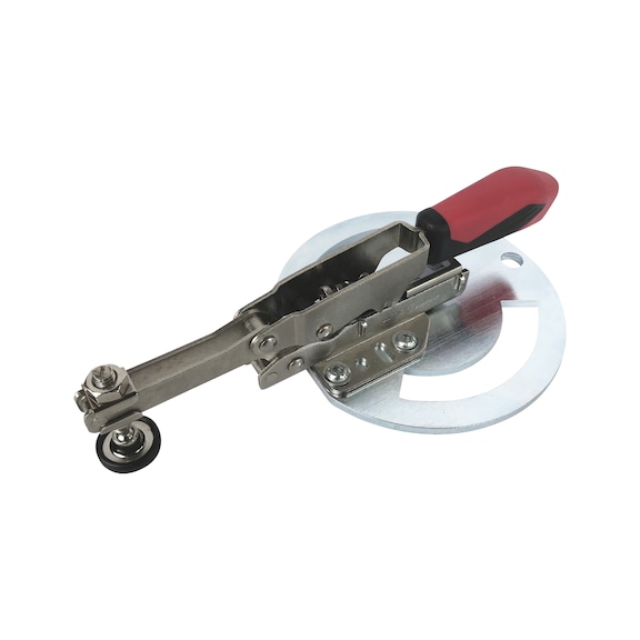 1528164 SCHWEIßKRAFT, Senkrechtspanner mit runder Adapterplatte, geschlossen Länge 244 mm, Spannbereich 0 - 40 mm - Senkrechtspanner mit runder Adapterplatte, geschlossen