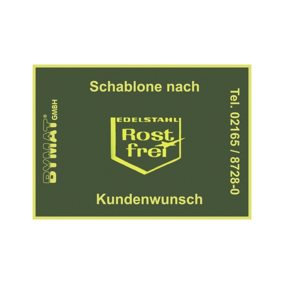 1231001SB SCHWEIßKRAFT, Langzeitschablone 35 x 40 mm, Nutzfläche 25 x 15 mm, Kunststoffrahmen - Langzeitschablone