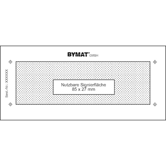 1231013SB SCHWEI&szlig;KRAFT, Langzeitschablone 1/2 DIN A7, Nutzfl&auml;che 85 x 27 mm, Kunststoffrahmen - Langzeitschablone
