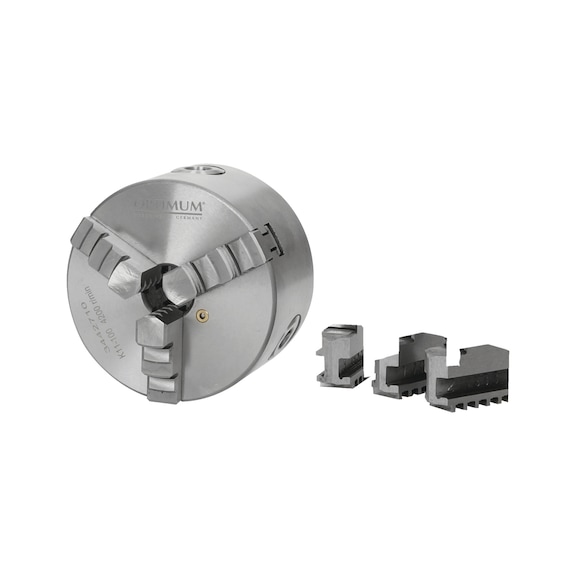 3440287 OPTIMUM, Dreibackendrehfutter Ø 80 mm zentrisch spannend - Dreibacken-Drehfutter