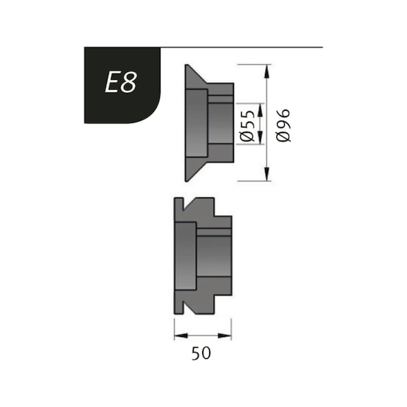 3880718 METALLKRAFT, Biegerollensatz Typ E8, Ø 96 x 55 x 50 mm - Biegerollensatz für Sickenbiegemaschinen