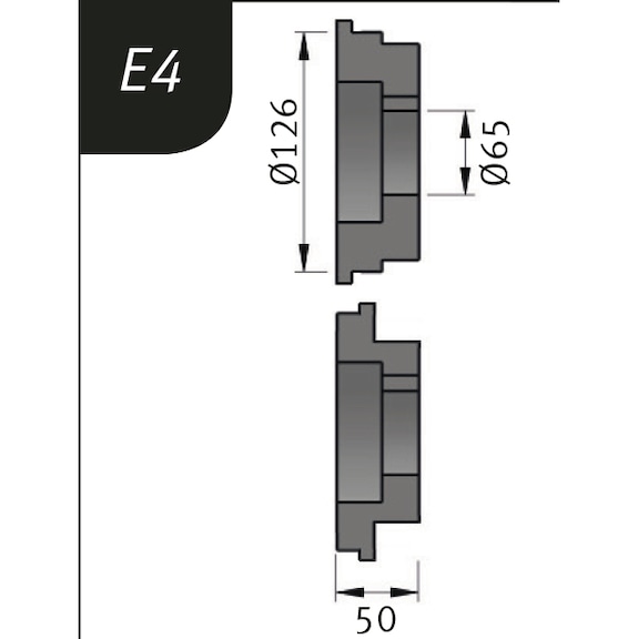 3880724 METALLKRAFT, Biegerollensatz Typ E4, Ø 126 x 65 x 50 mm, - Biegerollensatz für Sickenbiegemaschinen