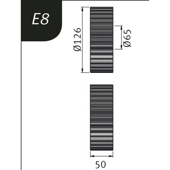 METALLKRAFT 3880728 METALLKRAFT, Biegerollensatz Typ E8, &Oslash; 126 x 65 x 50 mm - Biegerollensatz f&uuml;r Sickenbiegemaschinen