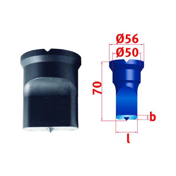 3889411,0X50,0 METALLKRAFT, Langlochstempel Nr.4 11,0 x 50,0 mm - Langlochstempel Nr. 4