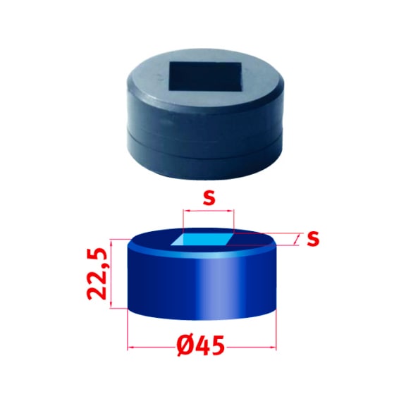 3889615,7 METALLKRAFT, Vierkant-Matrize Nr.45 15,7 mm - Vierkantmatrize Nr. 45