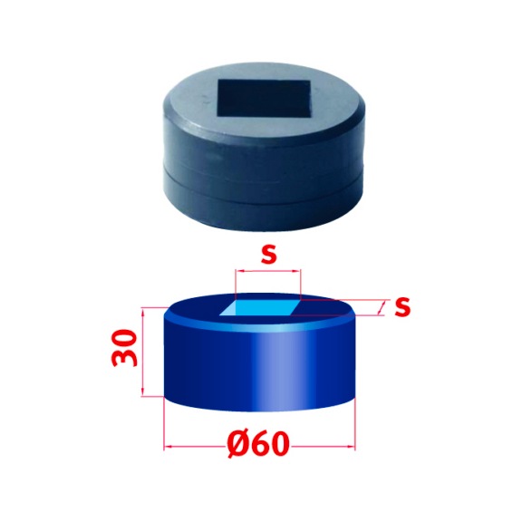 3889624,2 METALLKRAFT, Vierkant-Matrize Nr.60 24,2 mm - Vierkantmatrize Nr. 60