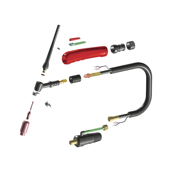 1101780 SCHWEIßKRAFT, WIG Schweißbrenner, gasgekühlt SSR 7-17DD 8m - WIG Schweißbrenner Modell SSR 7-17DD