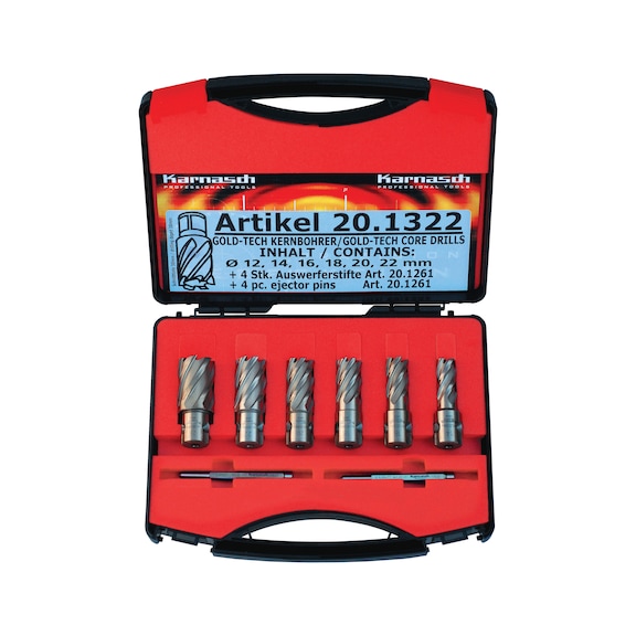 38720.1322 METALLKRAFT, Kernbohrer-Set GOLD-LINE 30 - Kernbohrer GOLD-LINE