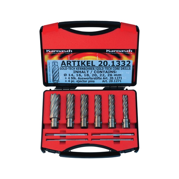 METALLKRAFT 38720.1332 METALLKRAFT, Kernbohrer-Set GOLD-LINE 55 - Kernbohrer GOLD-LINE