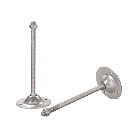 3679005 METALLKRAFT, Rollenbahn-Füße M16 x 250 mm, für Höhenverstellung bis 1020 mm - Rollenbahn-Füße