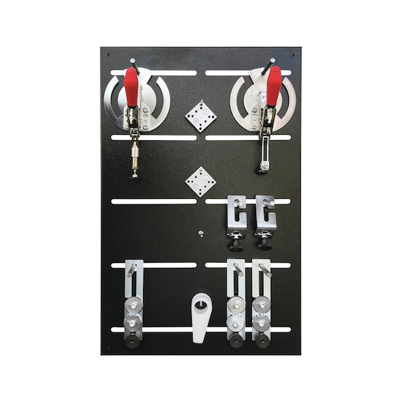 6112019 UNICRAFT, Spannsystem f&uuml;r Lochraster &Oslash; 20 mm Set 2 - Spannsystem f&uuml;r Lochraster